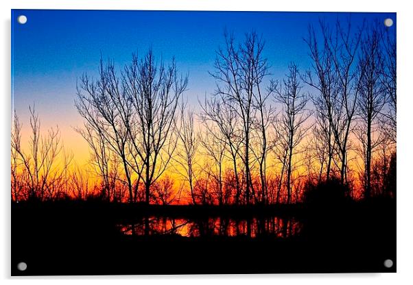 Sunset in Eastern Oregon. Acrylic by Irina Walker
