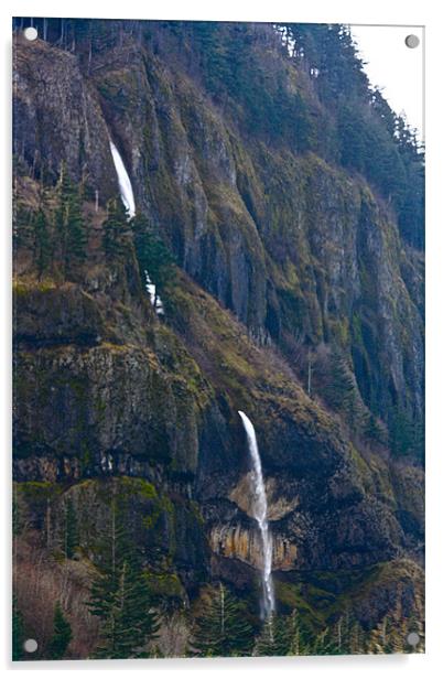 Columbian Gorge Waterfall Acrylic by Irina Walker