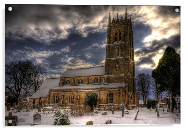 Folkingham Church Acrylic by Steven Shea