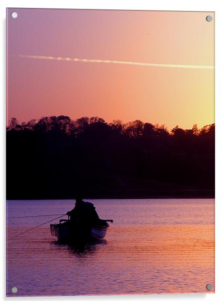 Fishing at dusk Acrylic by Steven Shea
