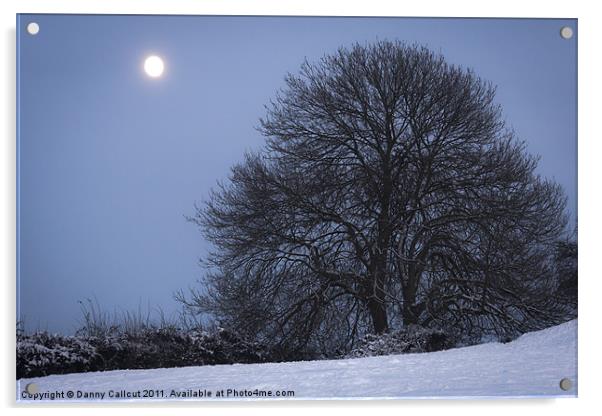 Moonrise over Castle Cary Acrylic by Danny Callcut