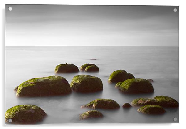 Rocks at Hunstanton Acrylic by David Blake