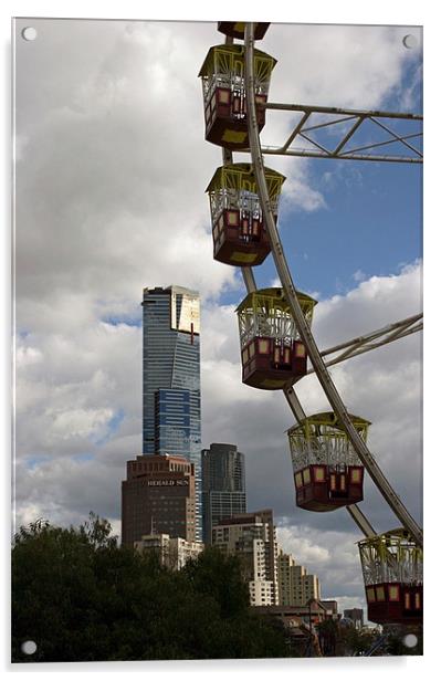 Ferris Wheel Acrylic by Bob Johnson