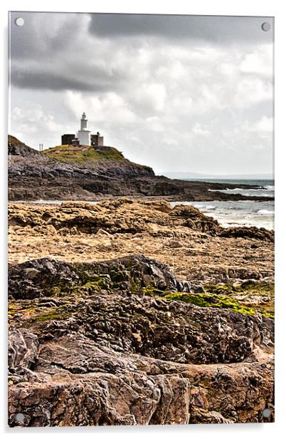 Mumbles Lighthouse Acrylic by Brian Beckett