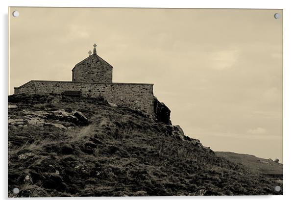 Church on the hill Acrylic by John Black