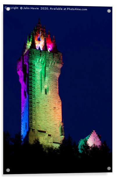Wallace Monument NHS colours Acrylic by John Howie