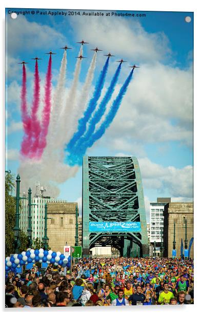  Red Arrows and the Great North Run 2014 Acrylic by Paul Appleby