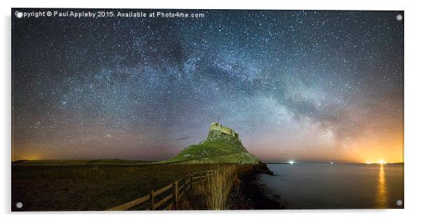  Lindisfarne under the Milky Way Acrylic by Paul Appleby