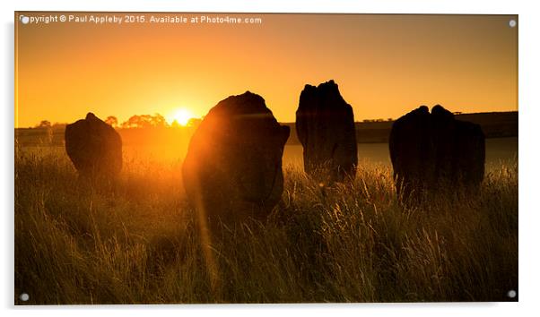  Duddo Stone Circle, Northumberland. Acrylic by Paul Appleby