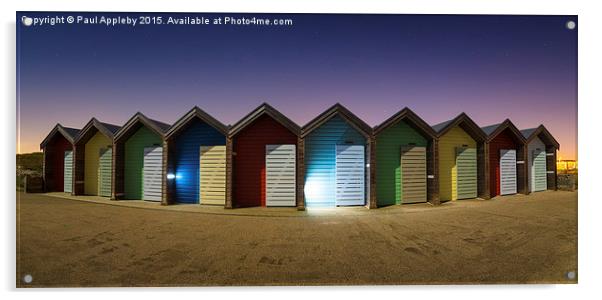  Night at Blyth Beach Huts Acrylic by Paul Appleby