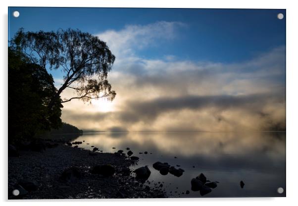 Morning Mist on Ulswater Acrylic by Paul Appleby