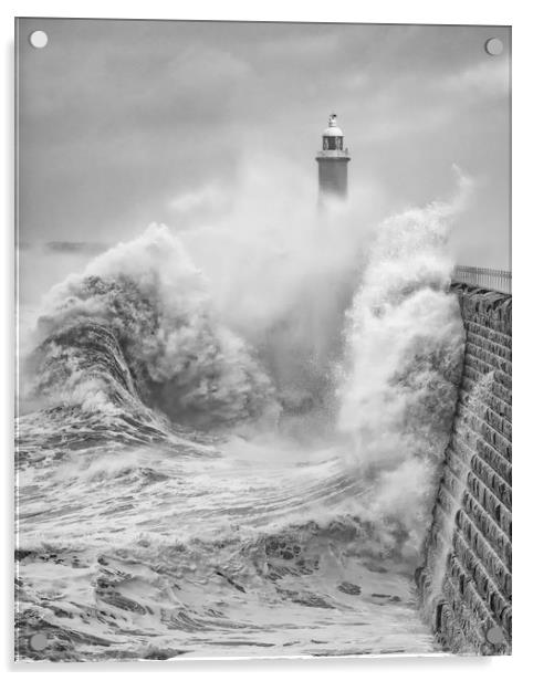 Storm Force Tynemouth Acrylic by Paul Appleby