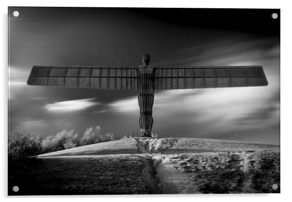 Angel of the North - Mono Acrylic by Paul Appleby