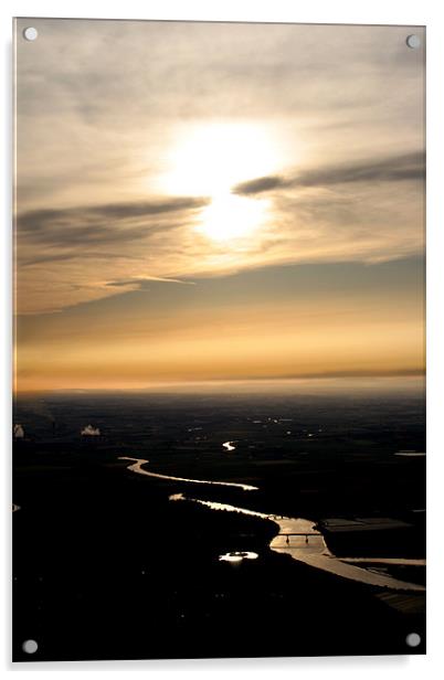 River Sunset Acrylic by Ben Gordon