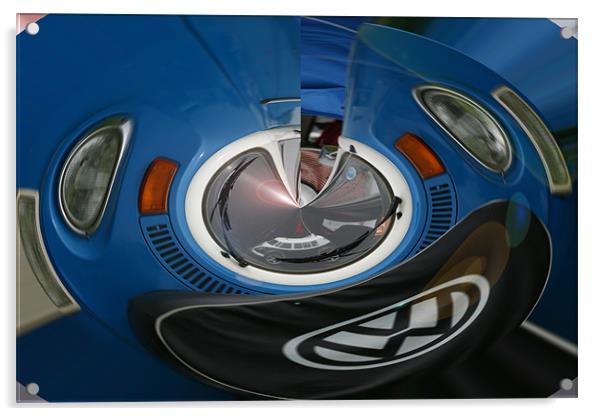 VW blue van Acrylic by Ray Canham