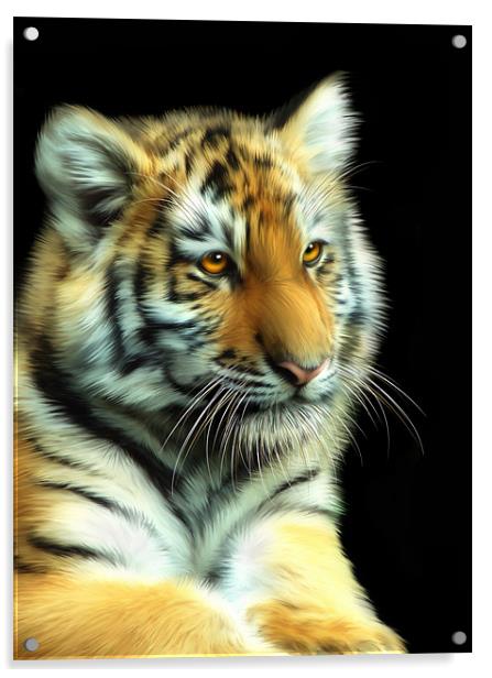 Tiger Cub Acrylic by Julie Hoddinott