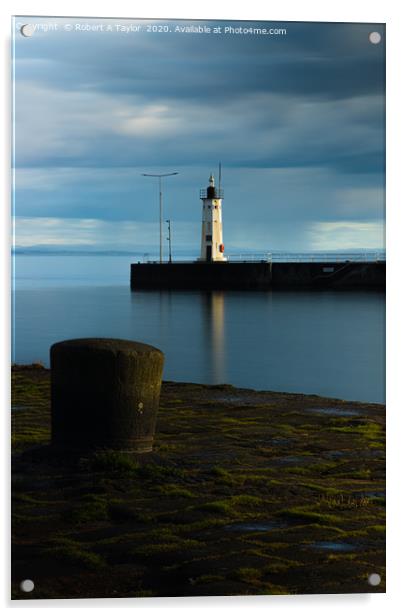 Anstruther Lighthouse Acrylic by Robert A Taylor