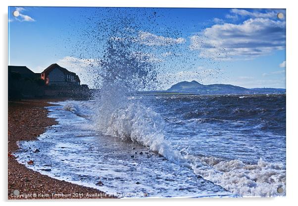 Prestonpans Wave Breaker Acrylic by Keith Thorburn EFIAP/b