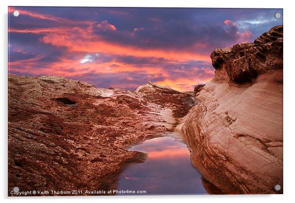 Red Rock Sunset Acrylic by Keith Thorburn EFIAP/b