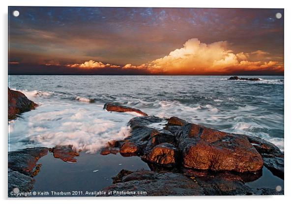 Dunbar Evening Sea Waves Acrylic by Keith Thorburn EFIAP/b