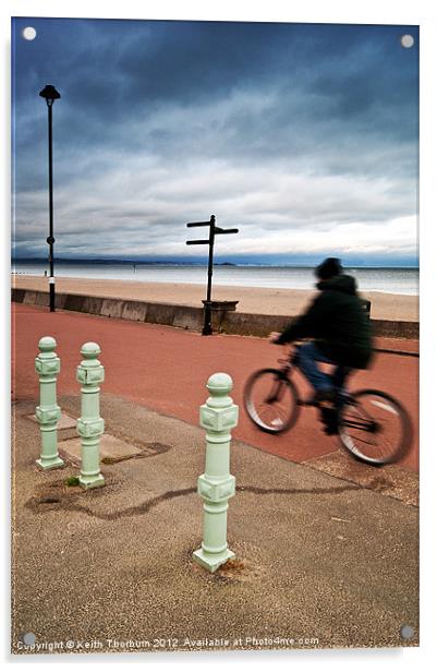 Promenade Cyclist Acrylic by Keith Thorburn EFIAP/b