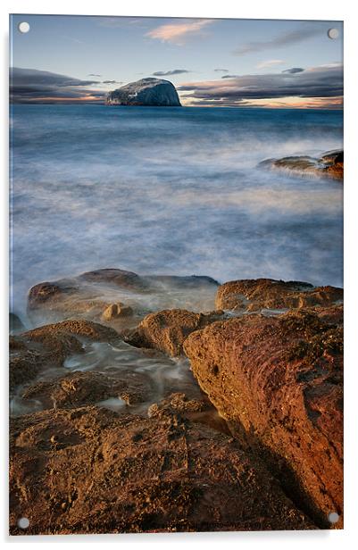 Bass Rock from Tantallon Beach Acrylic by Keith Thorburn EFIAP/b