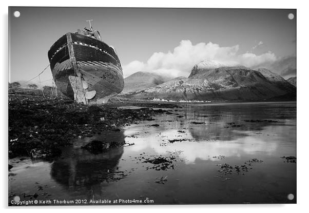 Ben Nevis with Old Boat Acrylic by Keith Thorburn EFIAP/b