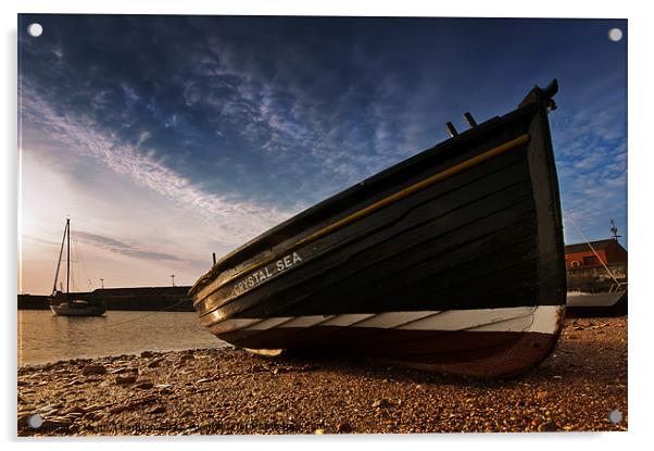 Crystal Sea Boat Acrylic by Keith Thorburn EFIAP/b