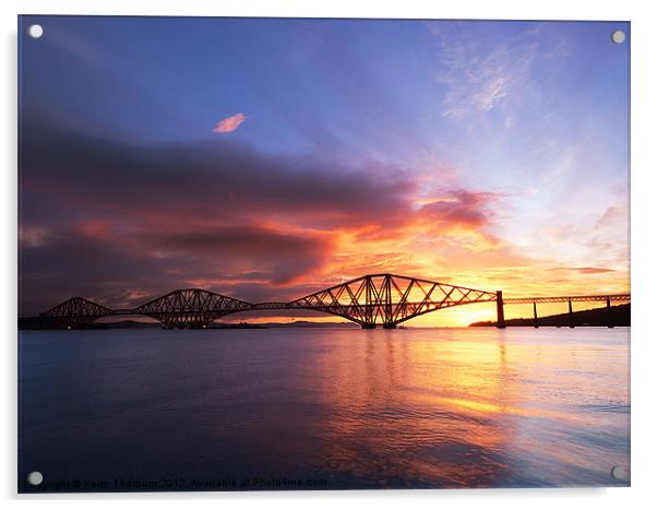 Forth Rail Bridge Sunrise Acrylic by Keith Thorburn EFIAP/b