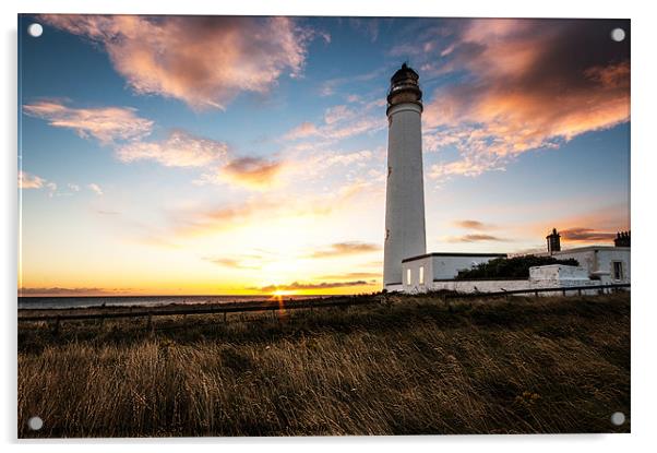 Sunrise at Barns Ness Lighthouse Acrylic by Keith Thorburn EFIAP/b