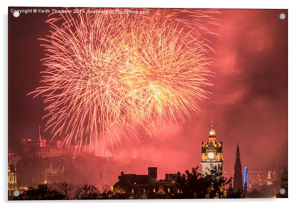Edinburgh Festival Fireworks Acrylic by Keith Thorburn EFIAP/b