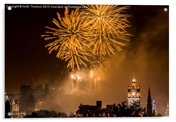 Edinburgh Festival Fireworks Acrylic by Keith Thorburn EFIAP/b