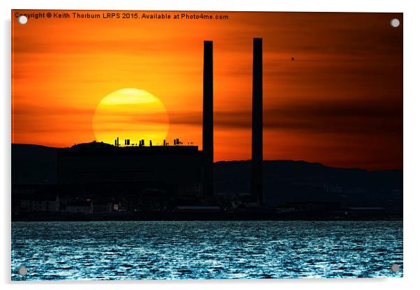 Cockenzie Power Station Sunset Acrylic by Keith Thorburn EFIAP/b