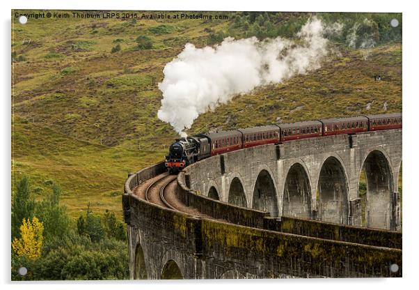 Glefinnan Viaduct Train Acrylic by Keith Thorburn EFIAP/b
