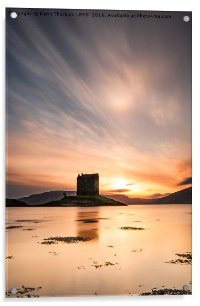 Castle Stalker at Sunset Acrylic by Keith Thorburn EFIAP/b