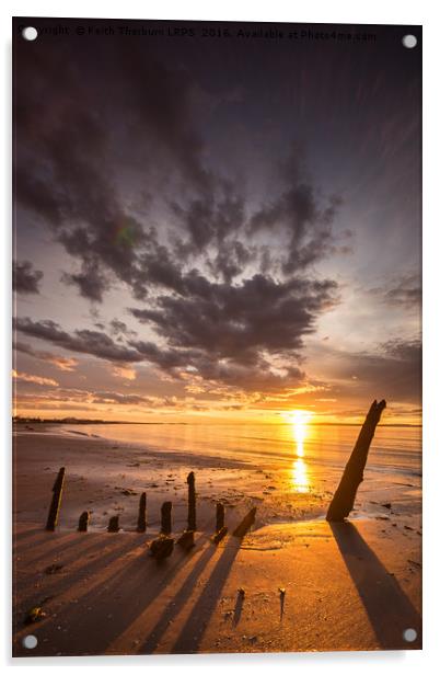 Longniddry Shipwreck Sunset Acrylic by Keith Thorburn EFIAP/b