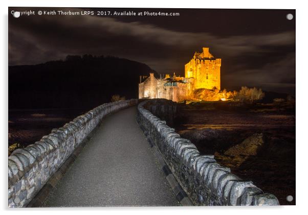 Eilean Donan Castle at Night Acrylic by Keith Thorburn EFIAP/b