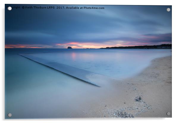 Beach View of Bass Rock Acrylic by Keith Thorburn EFIAP/b