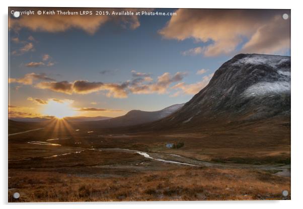 Sunrise at the Buachaille Acrylic by Keith Thorburn EFIAP/b