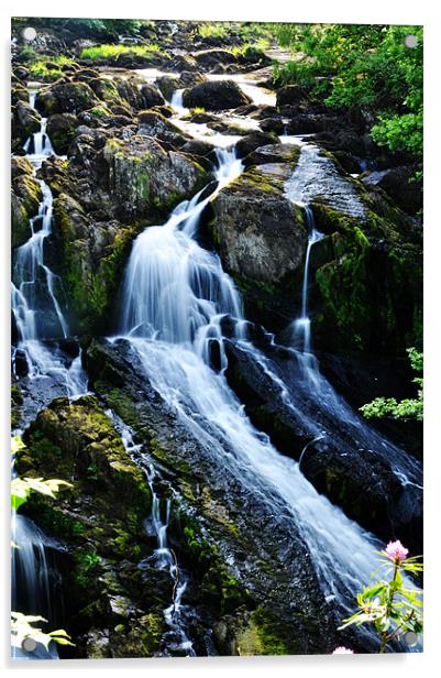 Waterfall Wales Acrylic by Kerim Mehmet
