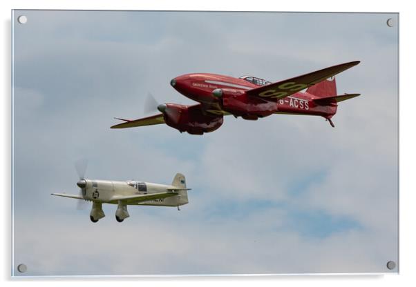 DH88 Comet and Percival Mew Gull  Acrylic by J Biggadike