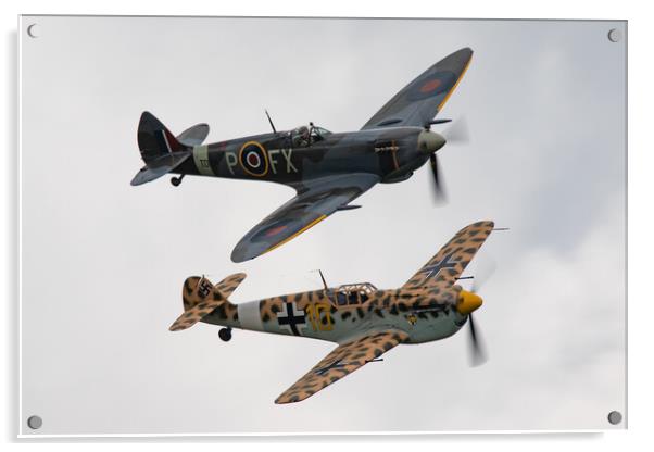 Spitfire and Buchon Acrylic by J Biggadike