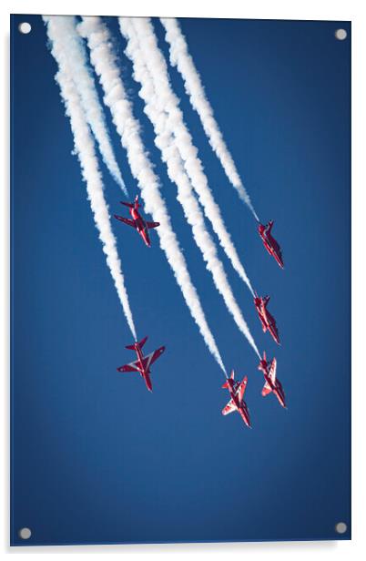 Red Arrows Break Acrylic by J Biggadike