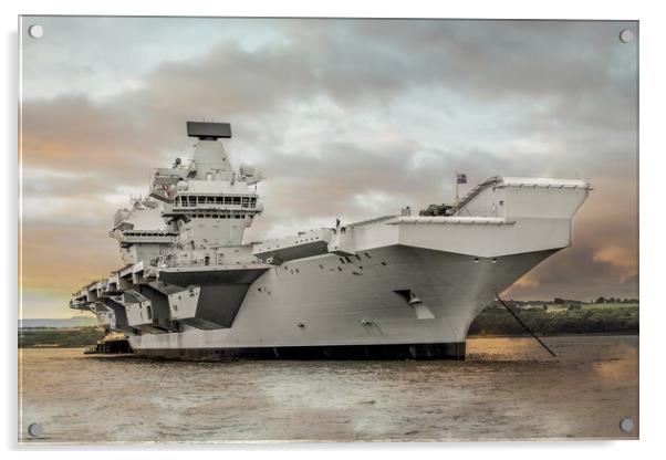 HMS Queen Elizabeth R08 Acrylic by J Biggadike