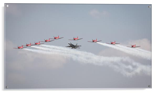 Swiss Air Force F18 Hornet and PC7 Team Acrylic by J Biggadike
