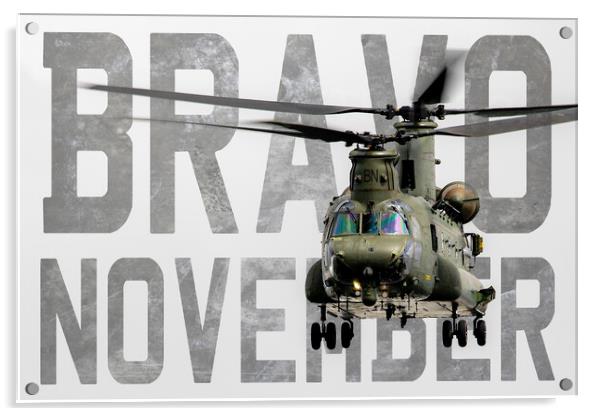 Chinook Bravo November Acrylic by J Biggadike