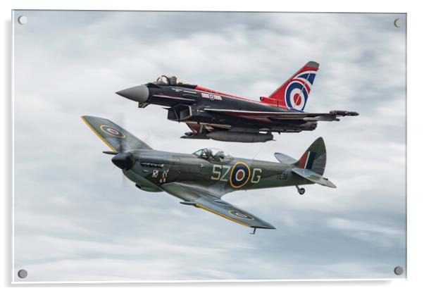 Spitfire and Typhoon Formation Acrylic by J Biggadike