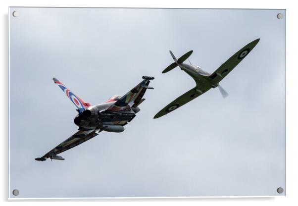 RAF Typhoon and Spitfire Acrylic by J Biggadike