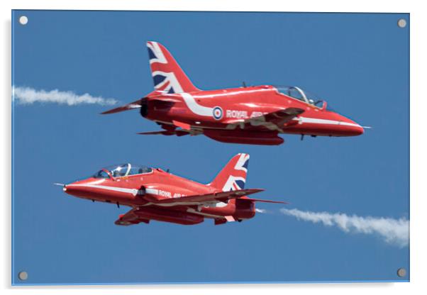 Red Arrows Synchro Pass Acrylic by J Biggadike