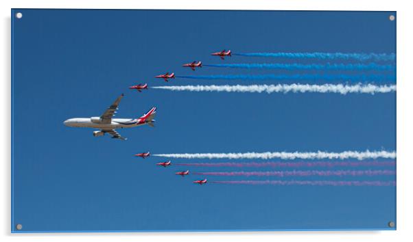 The Red Arrows and Voyager KC2 Acrylic by J Biggadike